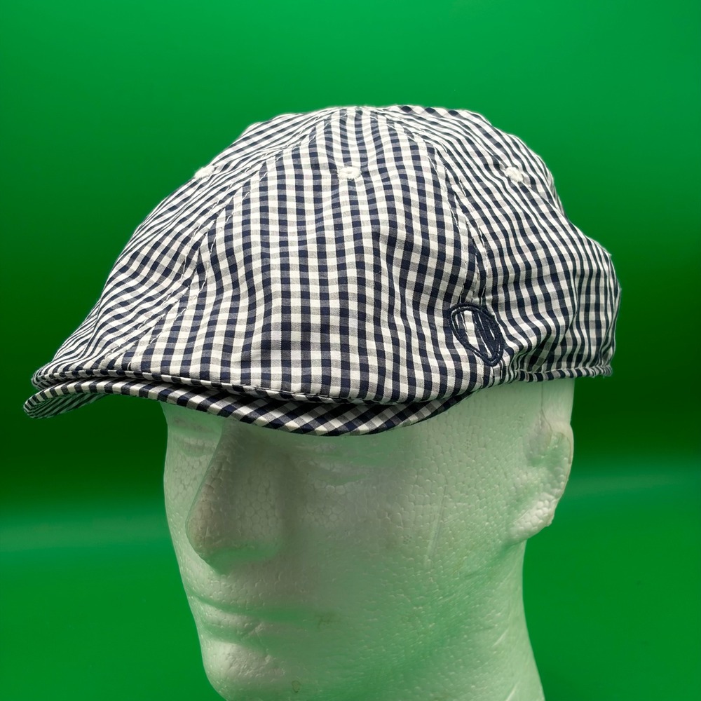 Ben Sherman Newsboy Cap Mens L/XL Navy Gingham Check Cotton Peaky Blinders Hat